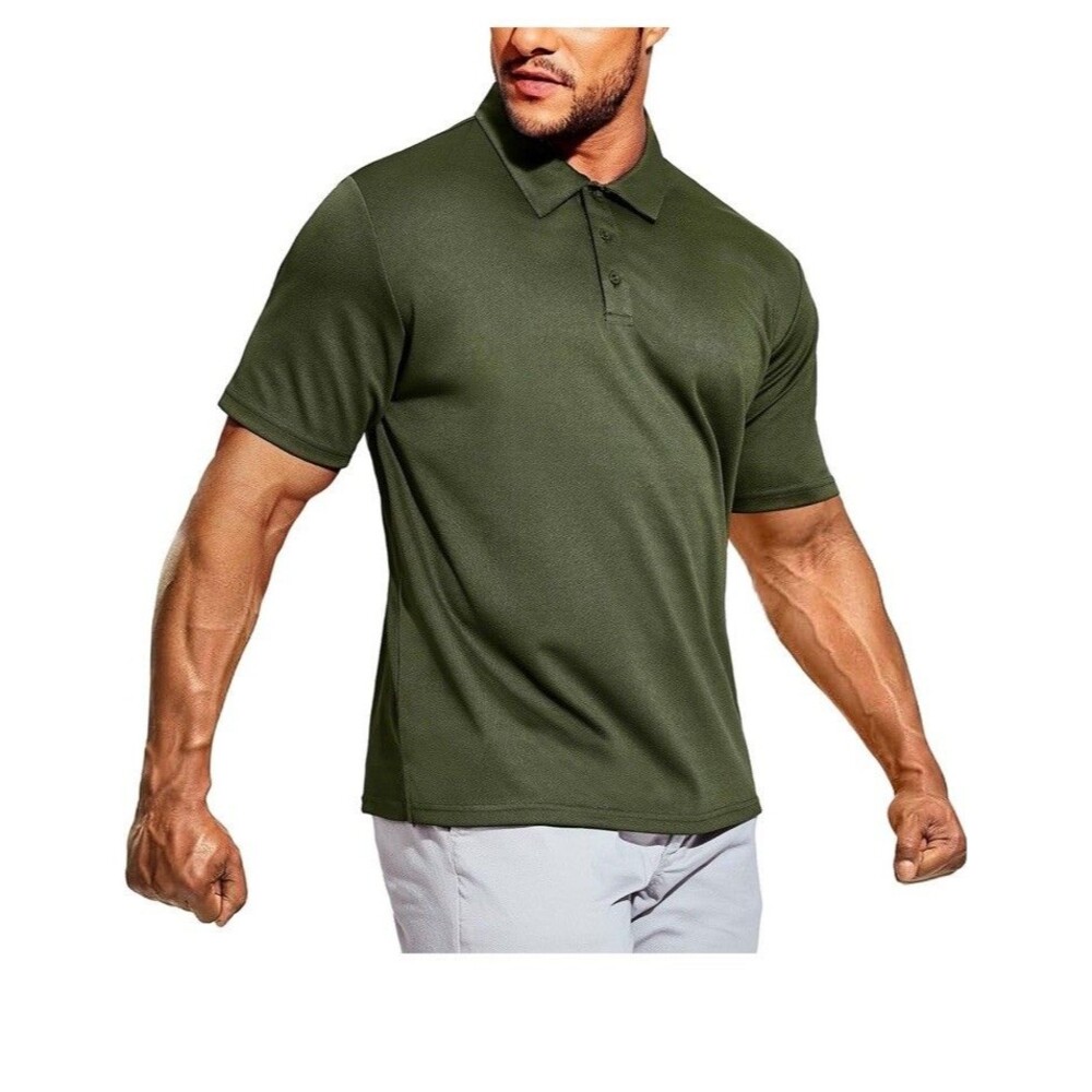 MIER Performance Tactical Short Sleeve Moisture Wicking Polo Shirt Golf XXLGreen